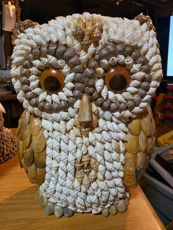 Other - 10" Tall Vintage Sea Shell Owl